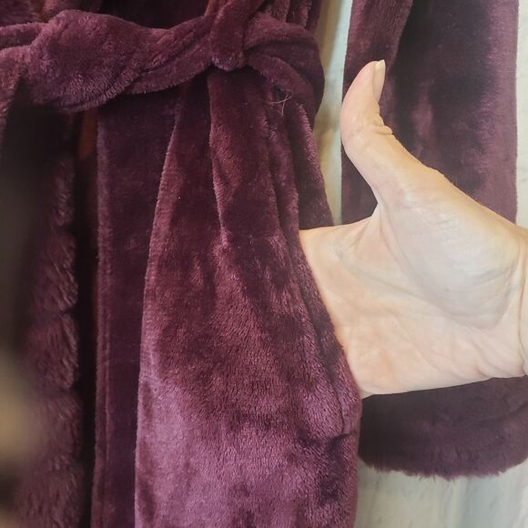 JOYSPUN Plum Purple Plush Bath Robe Women's Small - Picture 4 of 8